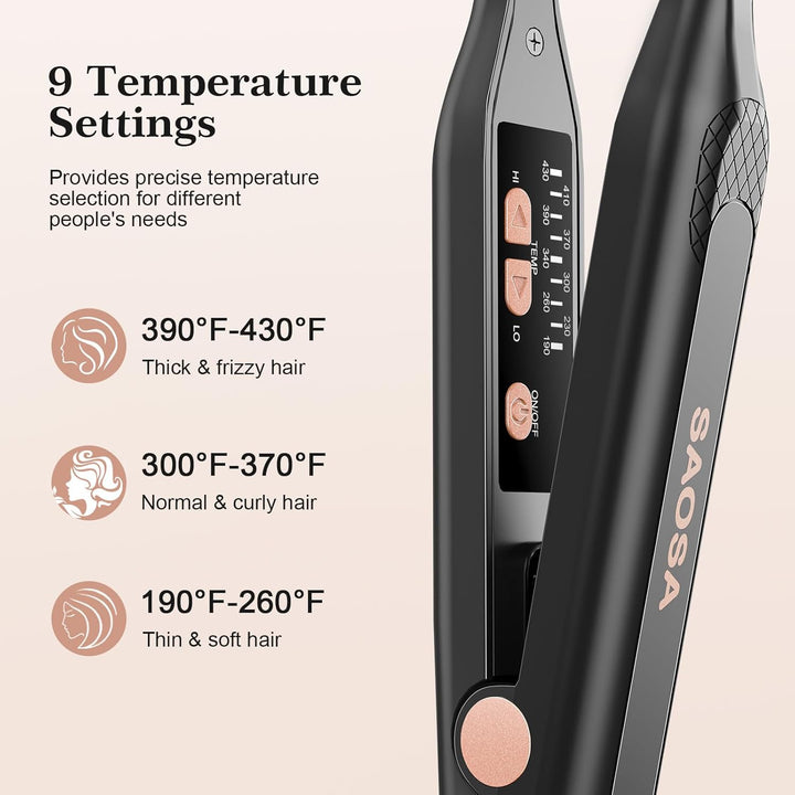 SAOSA Plancha plana de lápiz de 3\/10 pulgadas para cabello corto,...