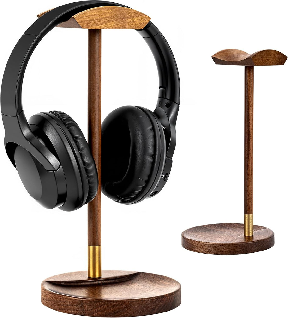 Soporte de auriculares para escritorio, soporte de madera maciza para videojuegos, soporte de auriculares de escritorio para AirPods Max, Sony, Bose, Beats, auriculares para juegos