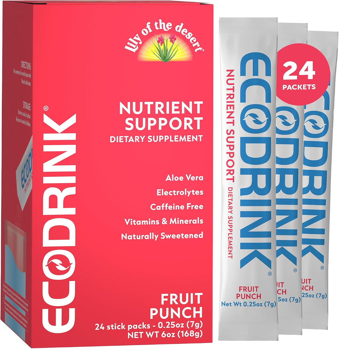 Eco Drink Lily of The Desert - Paquetes de apoyo de nutrientes, pon...