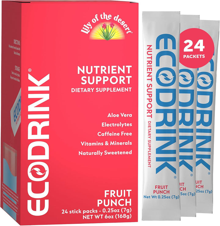 Eco Drink Lily of The Desert - Paquetes de apoyo de nutrientes, pon...