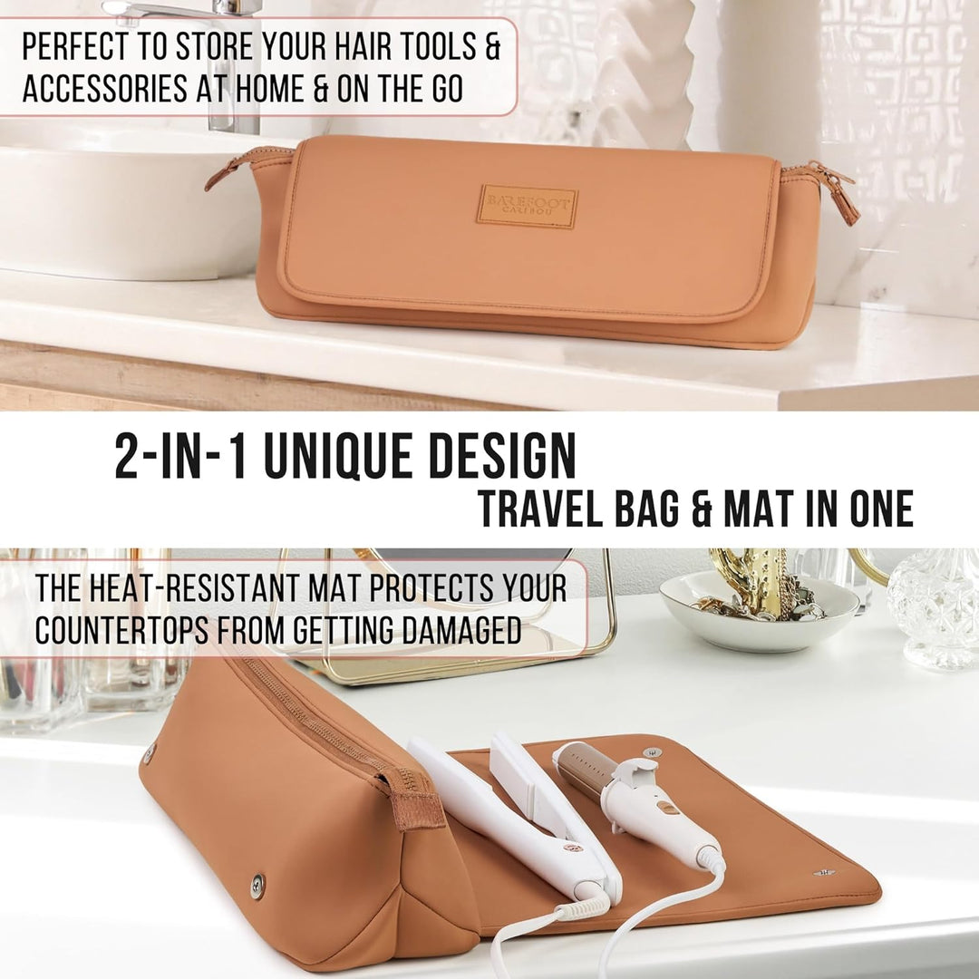 BAREFOOT CARIBOU Bolsa de viaje para herramientas para el cabello y...