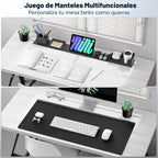 KDD Juego de Alfombrillas de Escritorio, Alfombrilla de Ratón 6 en 1 con Accesorios Magnéticos de Almacenamiento de Escritorio Función DIY para Soporte de Teléfono y Tableta/Portavasos/Soporte para