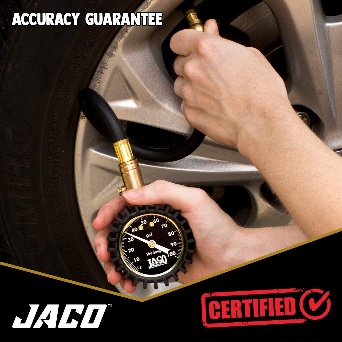 JACO ElitePro, Medidor de presión de los neumáticos, 100 PSI