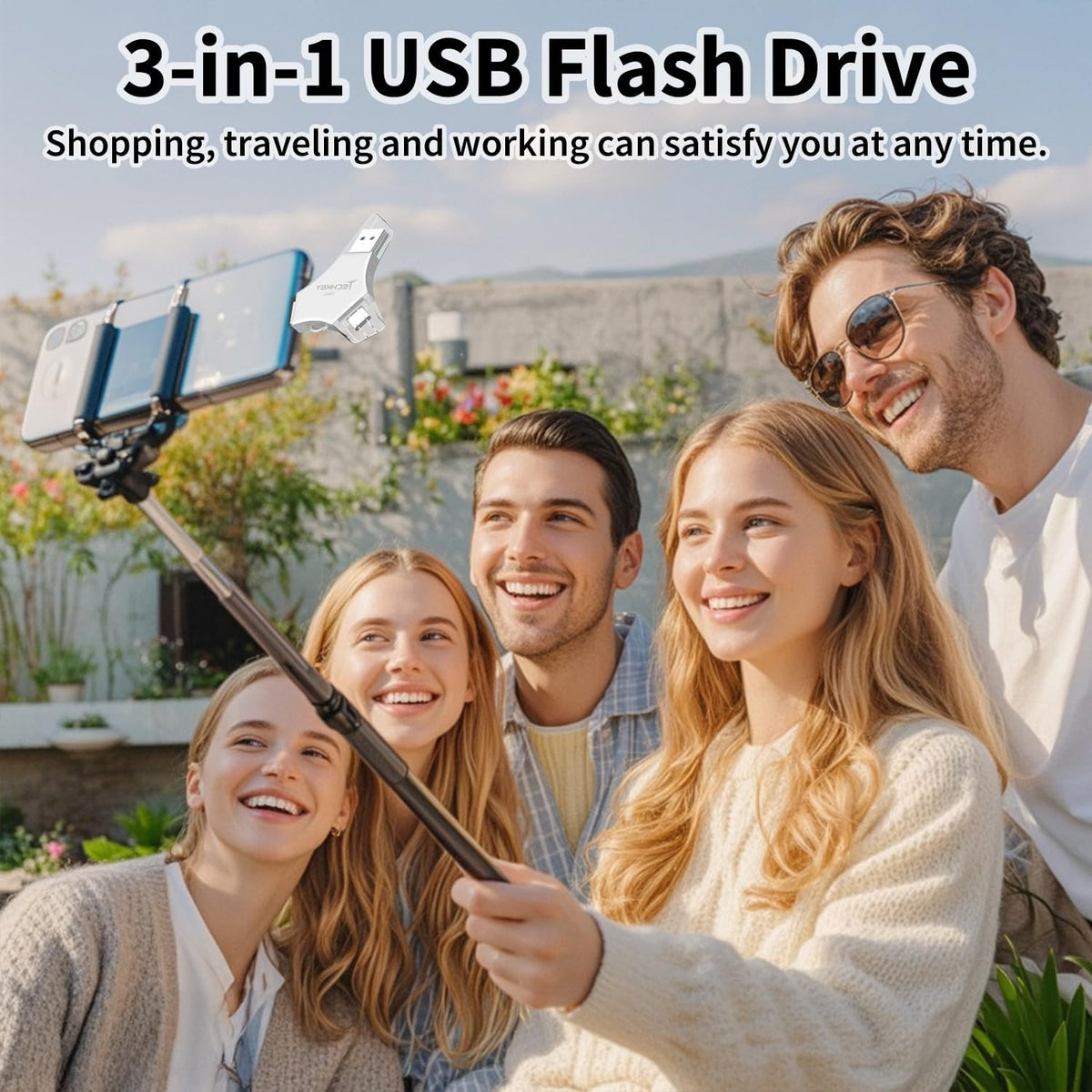 Unidad flash USB 3.0 para iPhone 256GB: memoria externa 3 en 1 con...