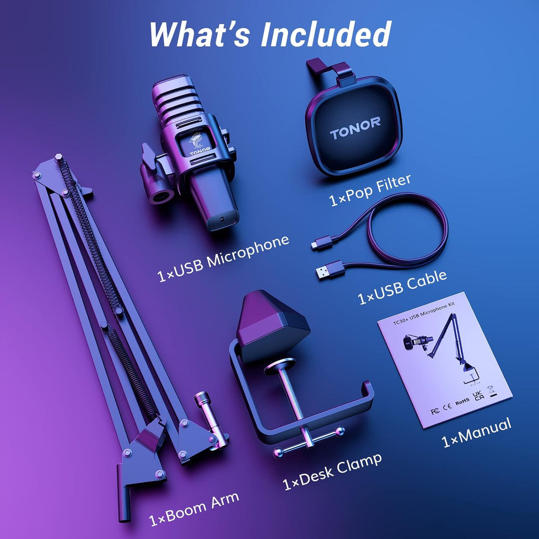 TONOR Micrófono USB para juegos, juego de microfono de transmisión...