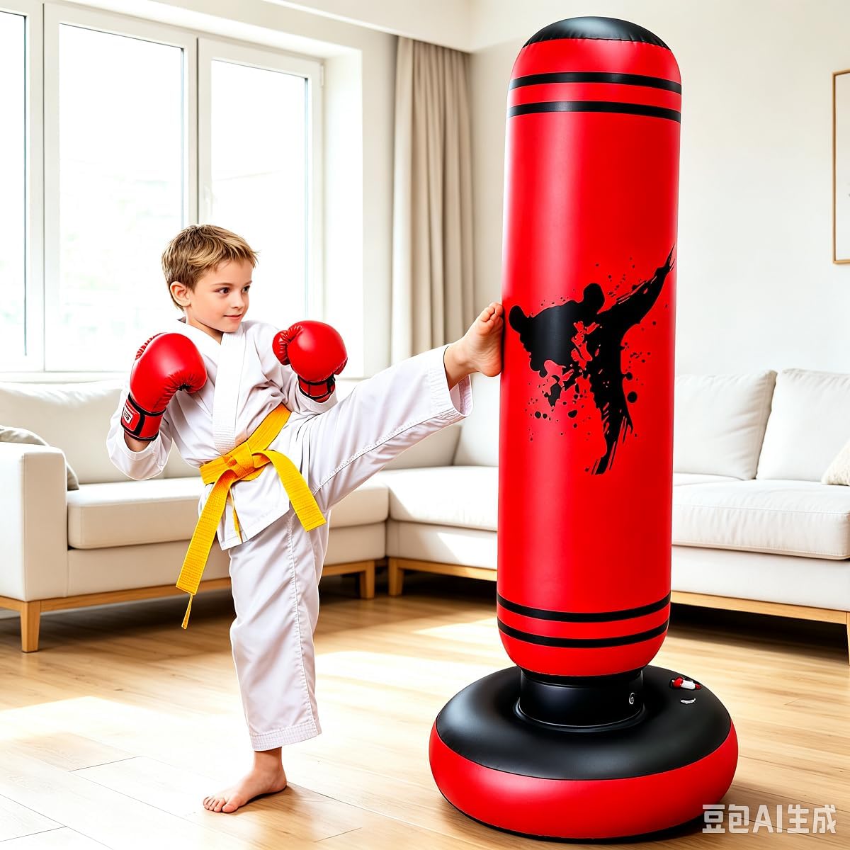 Saco de boxeo para niños, Saco de boxeo inflable, Muñeco inflable, Saco para practicar boxeo y desestresarse para niños.