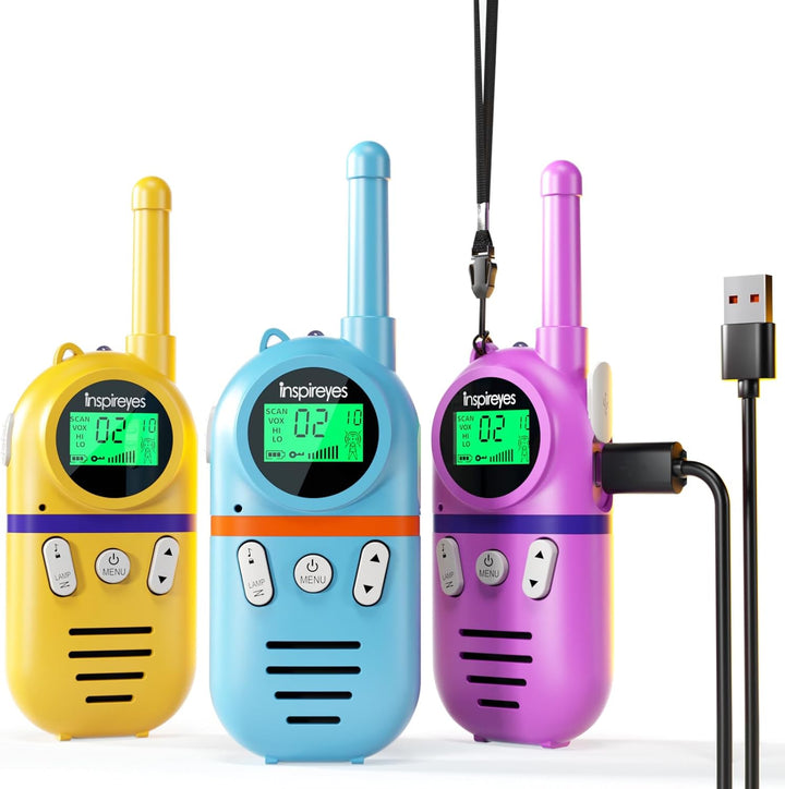 Inspireyes Walkie Talkies para niños recargables, juguetes para niñ...