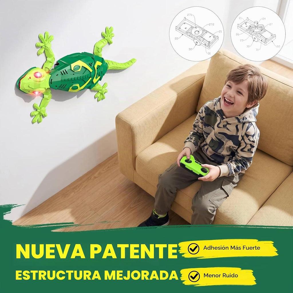 Gecko de escalada de pared a control remoto, lagarto recargable con control