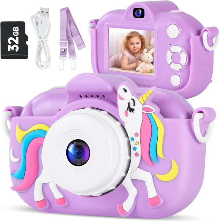 MAVOKIS Cámara digital para niños de 3 a 8 años, cámara 1080P para...