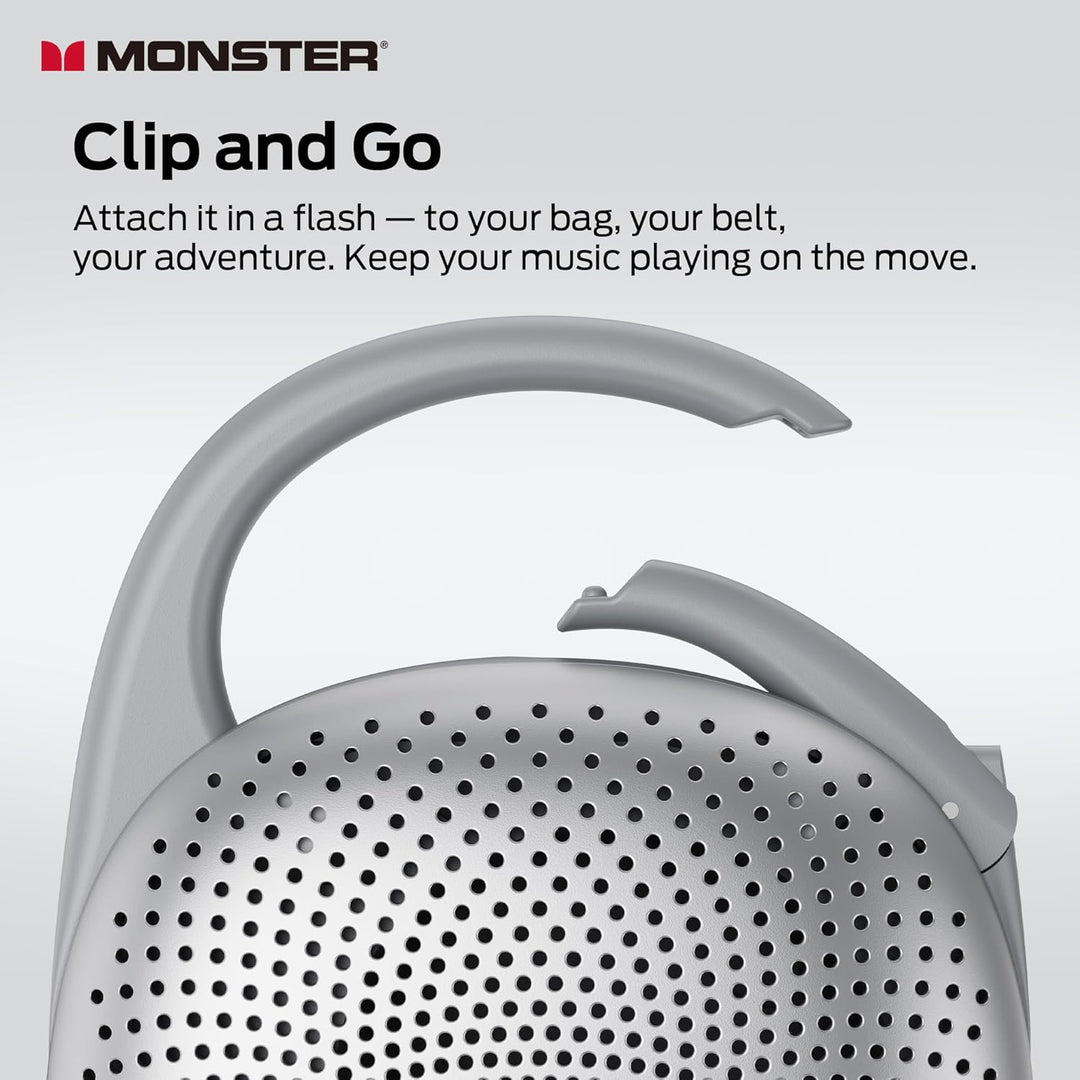 Monster Altavoz Bluetooth ultraportátil con clip de mosquetón integ...