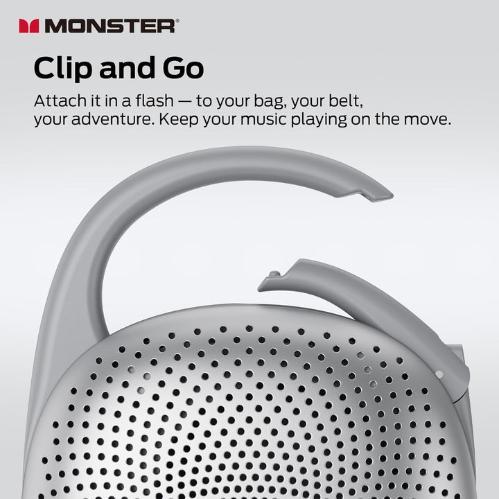 Monster Altavoz Bluetooth ultraportátil con clip de mosquetón integ...