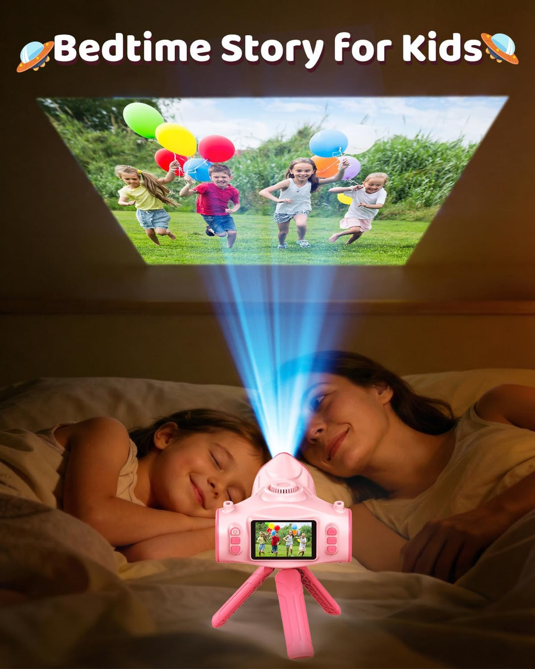 Cámara para niños con proyector, cámara digital HD 1080P para niños...