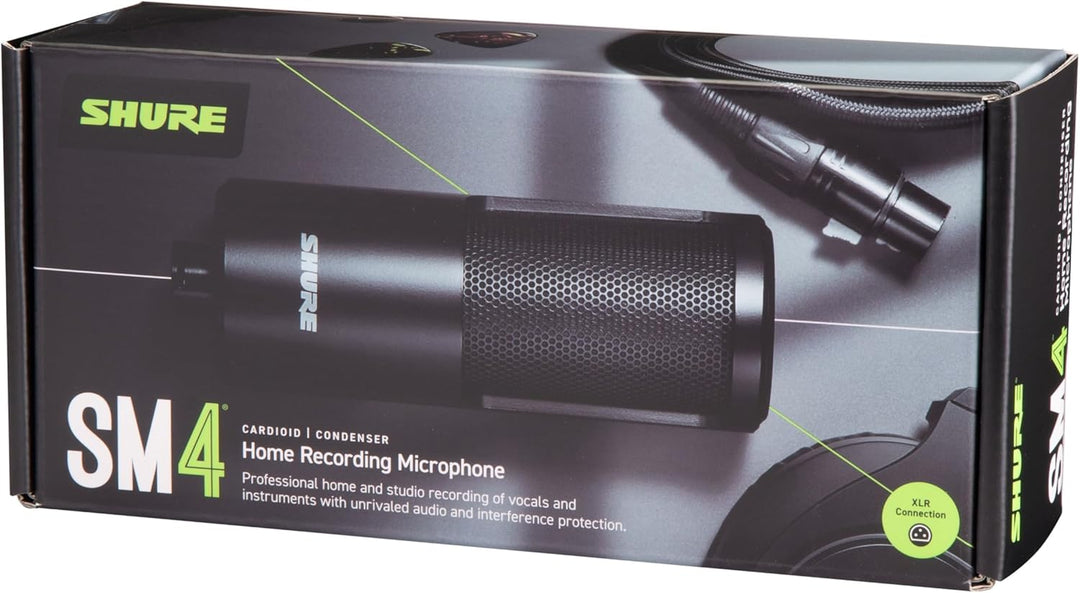 Shure SM4-K - Micrófono condensador de estudio, micrófono XLR para...