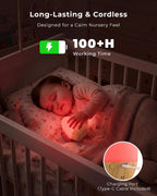 Lámpara Luz nocturna para guardería del bebé, luz táctil recargable con 17 modos de color, luz nocturna de bebé regulable continua para lactancia materna y dormitorio de los niños (Haya-1P)