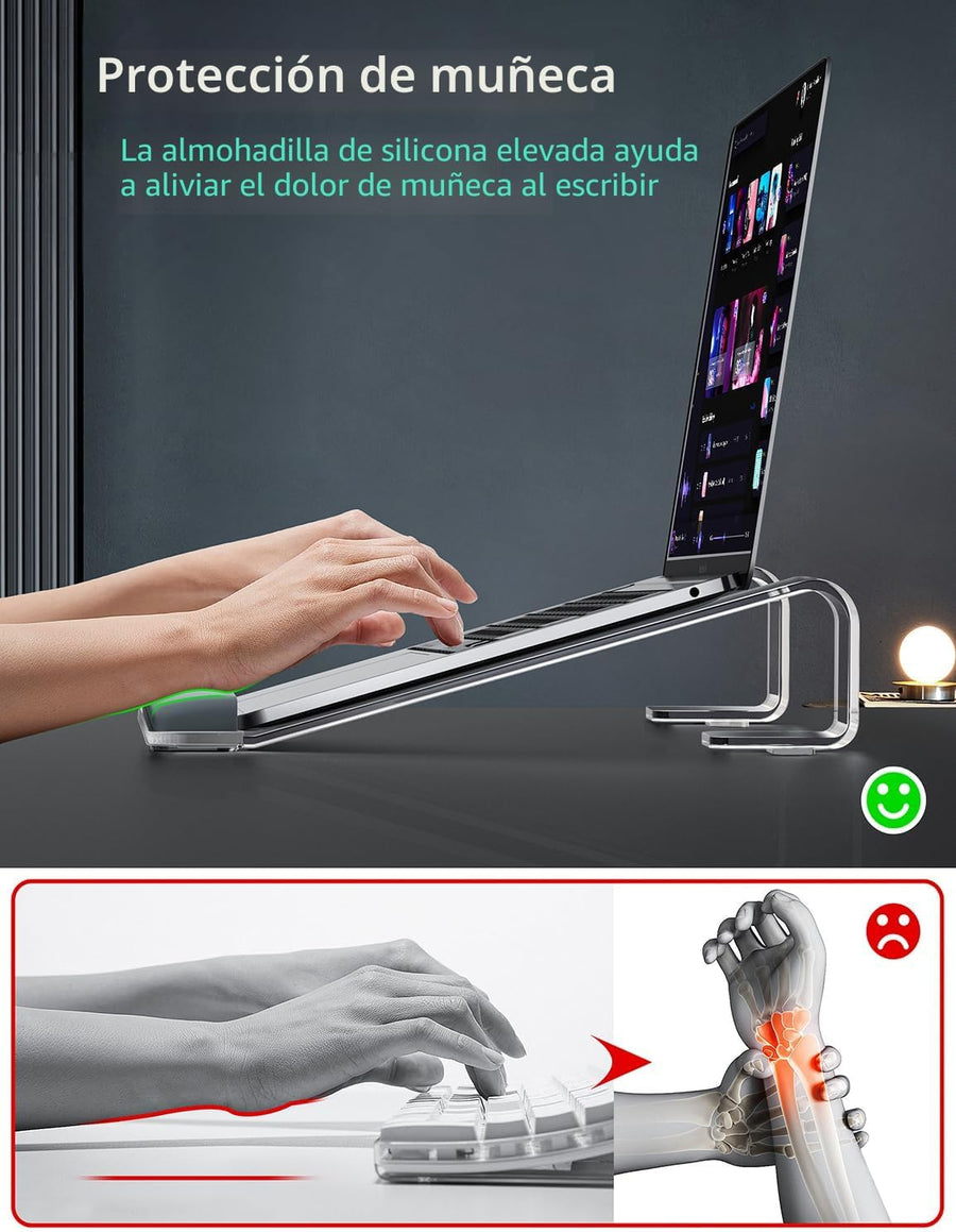 JCZT Soporte de Laptop de Acrílico Transparente para Escritorio, co...