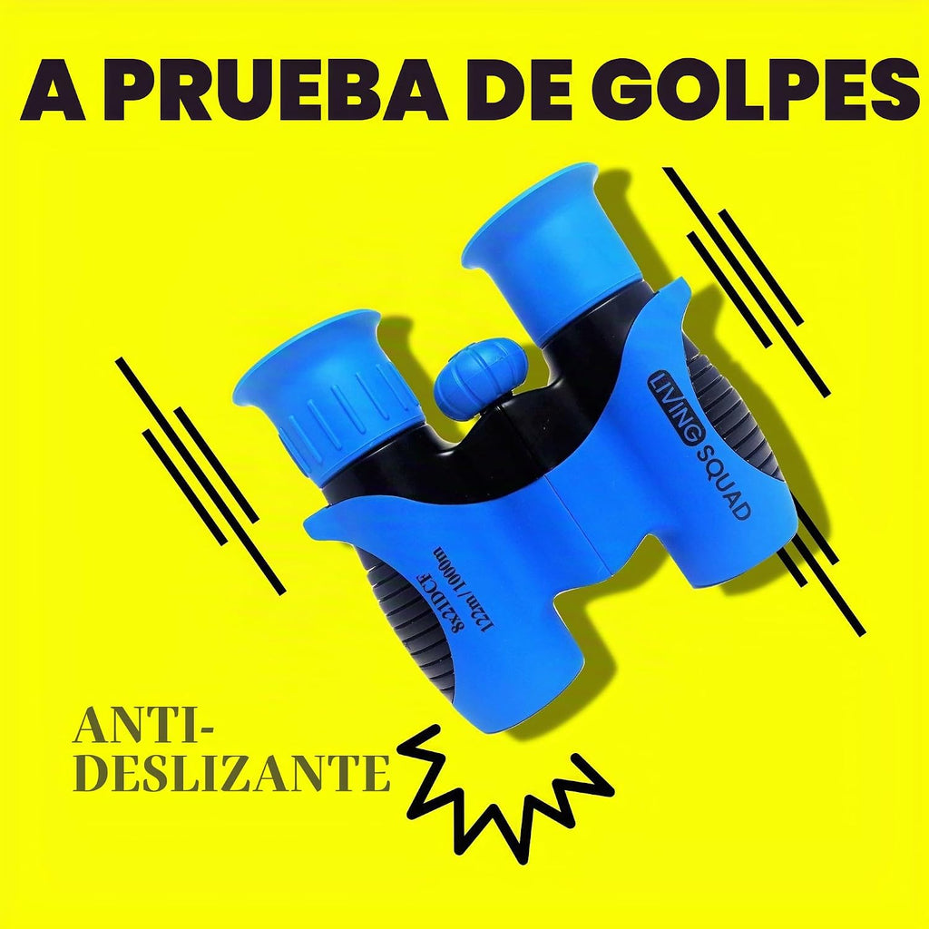 Binoculares azules para niños 8x21 - Juego de binoculares compactos a prueba de golpes con óptica de alta resolución para niños de 3 a 12 años, juguetes para observación de aves