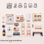 Le Toy Van Wooden Dolls House Full Starter Furniture & Accessories Playset