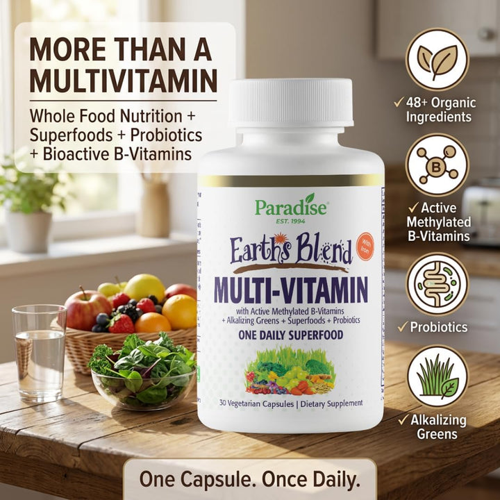 Paradise Herbs Earth's Blend Multivitamínico diario para mujer...