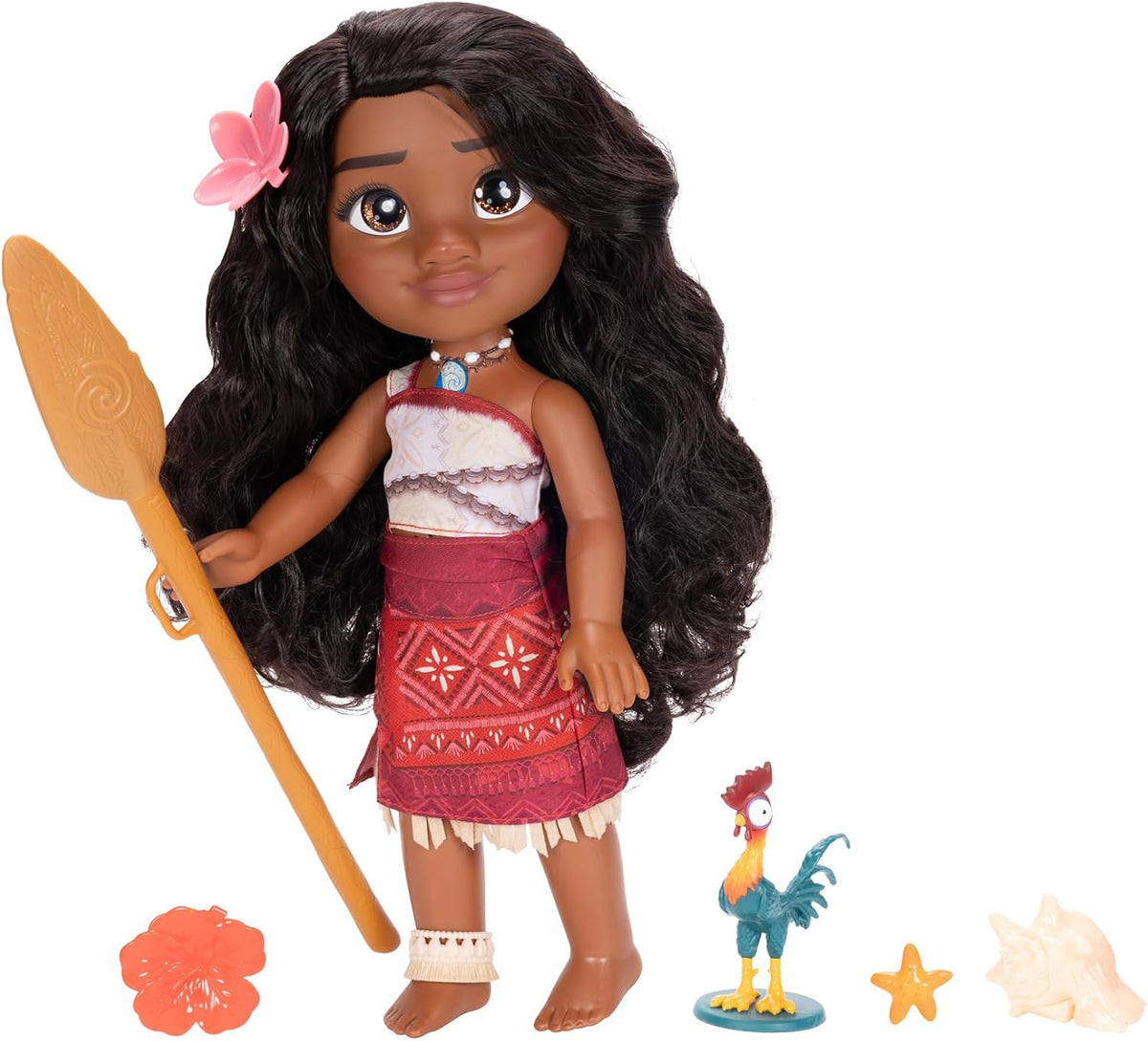 Disney Moana 2 My Singing Friend Moana Doll & Heihei Figure Playset para niñas con licencia oficial de Disney, gran regalo de cumpleaños para niños y niñas