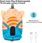 Migipaws Varita de juguete automática para gatos con ventosa, bonita base de gato, teaser interactivo recargable para gatos de interior