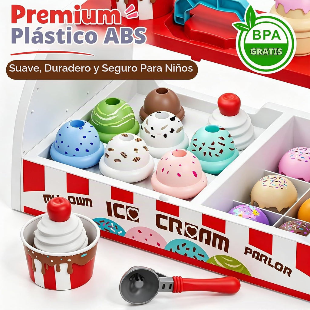Lehoo Castle - Juguetes de helado para niños pequeños de 3 a 5 años, juguetes para niñas de 3 años en adelante, juego de helado para niños de 2 a 4 años, juego de tienda de helados, regalo para niños