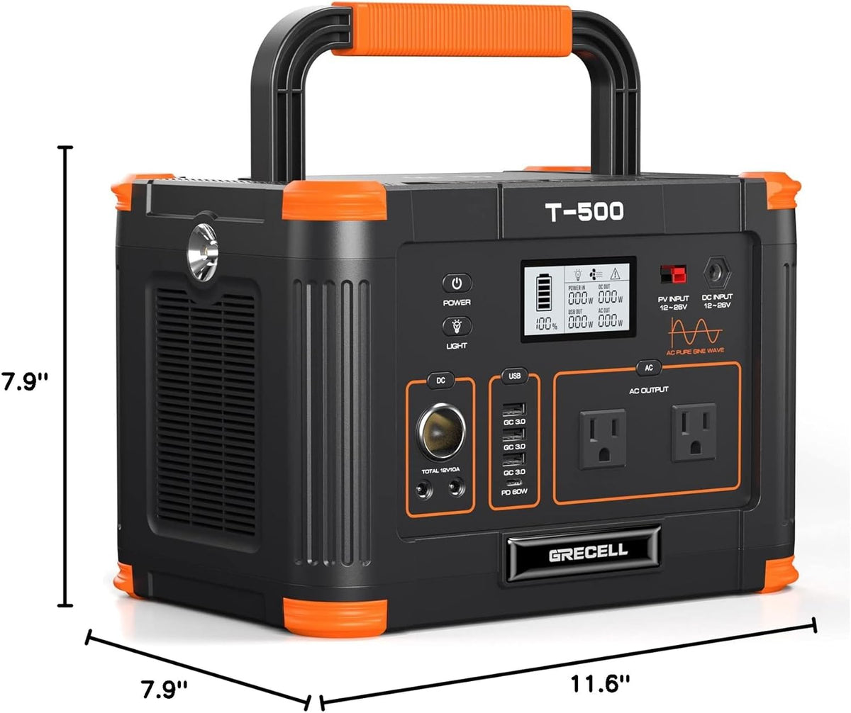 Estación de energía portátil de 500 W (pico de 1000 W), generador s...