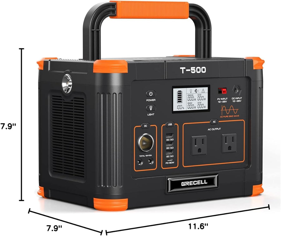 Estación de energía portátil de 500 W (pico de 1000 W), generador s...