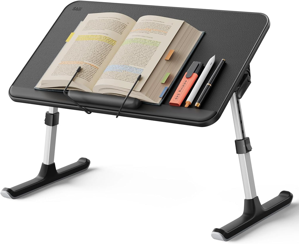 SAIJI Soporte de libro para leer manos libres con clips de papel en la cama