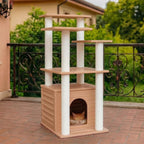 Torre para gatos de 46 pulgadas para interiores y exteriores, condominio