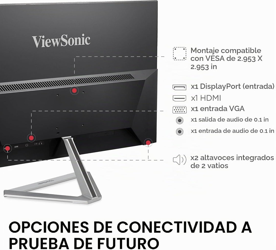Monitor ViewSonic LED VX2276-SMHD, 22 pulgadas, diseño sin marco, u...