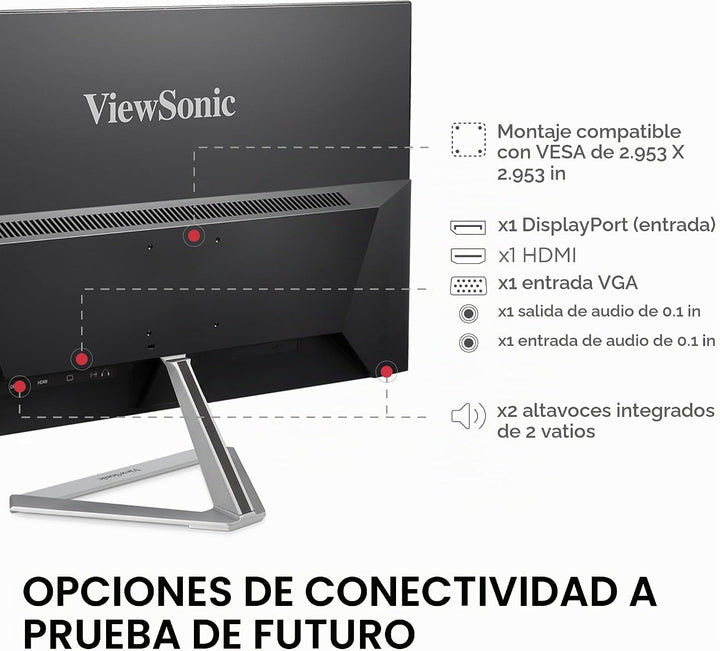 Monitor ViewSonic LED VX2276-SMHD, 22 pulgadas, diseño sin marco, u...