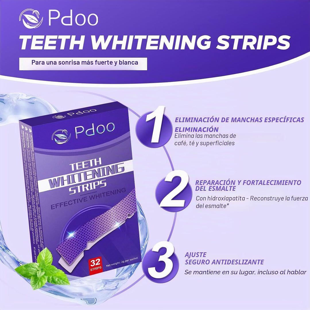 Tiras blanqueadoras de dientes moradas - 32 tiras blanqueadoras de...