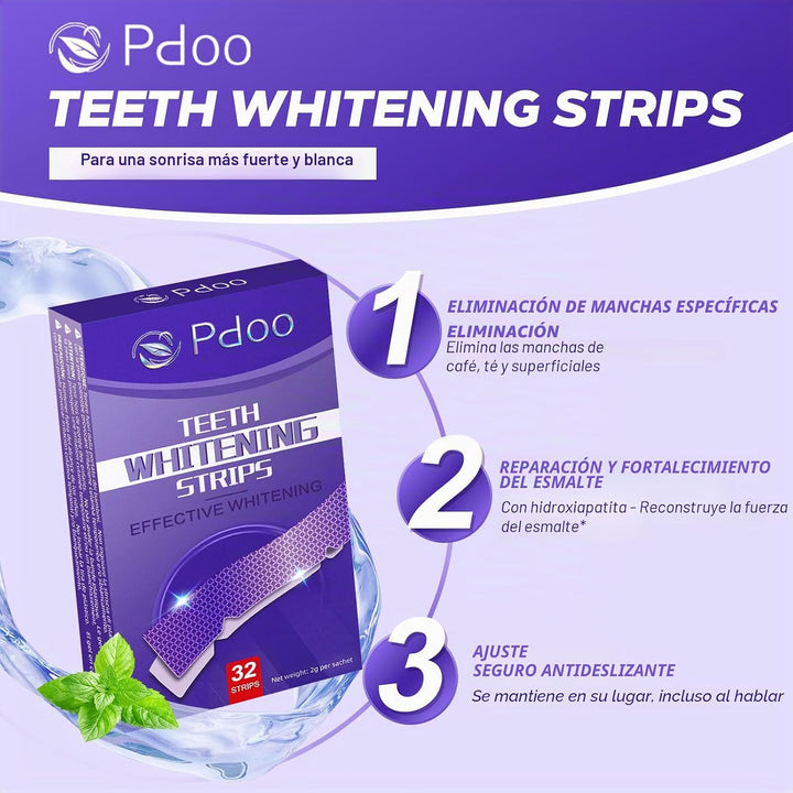 Tiras blanqueadoras de dientes moradas - 32 tiras blanqueadoras de...