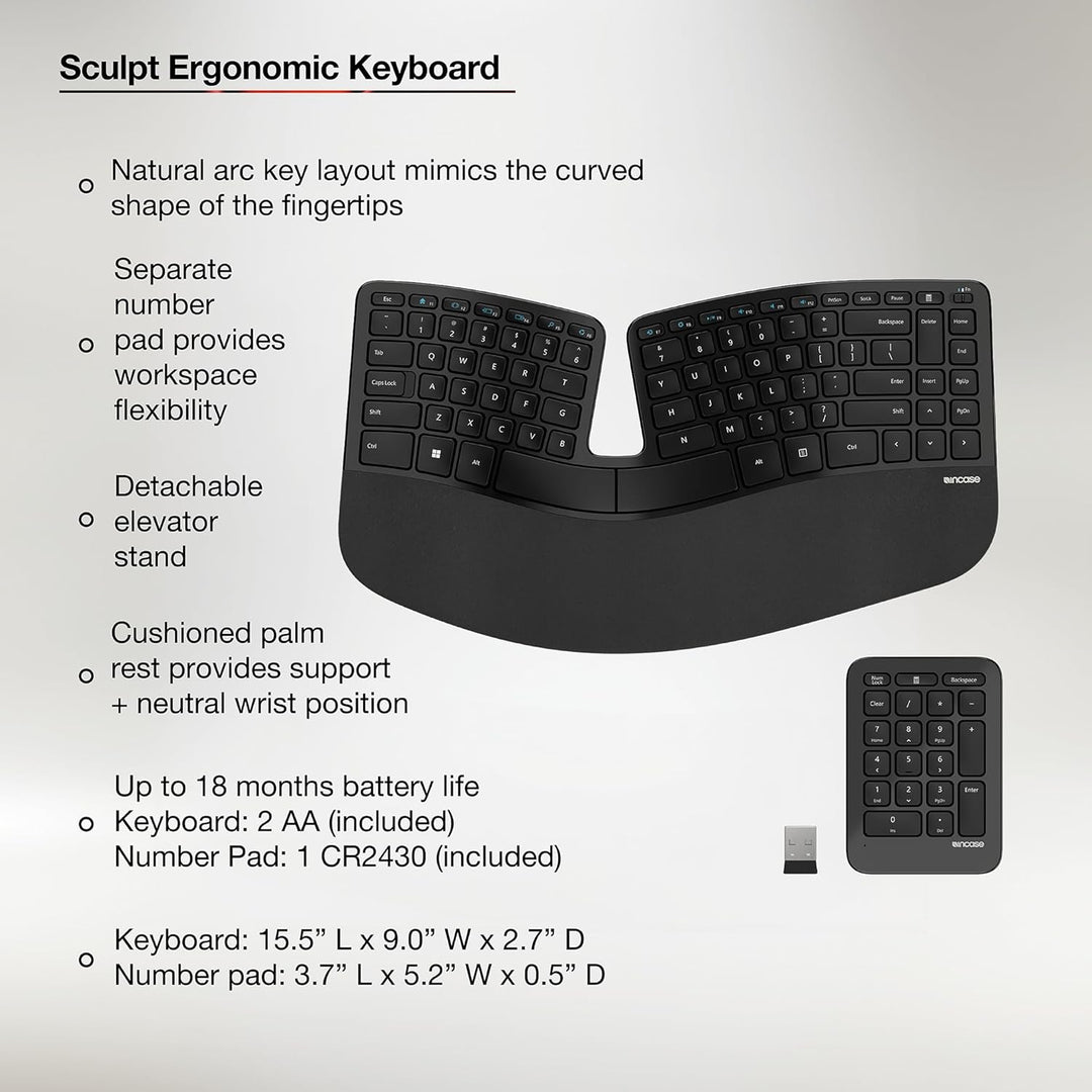 Incase Sculpt Teclado Ergonómico Diseñado por Microsoft