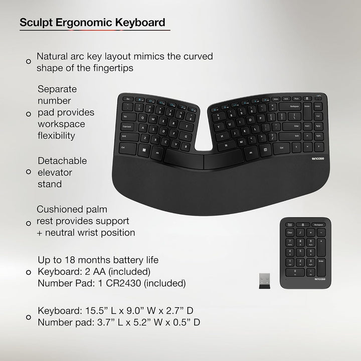 Incase Sculpt Teclado Ergonómico Diseñado por Microsoft