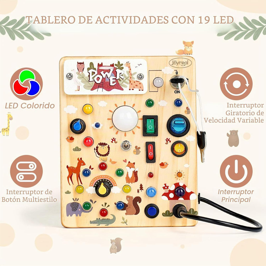 Joyreal - Tabla de madera para niños, juguetes Montessori para niños de 1
