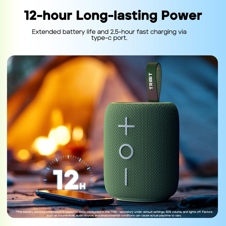 Tribit Altavoz Bluetooth portátil StormBox Mini+, 12W, altavoz de d...