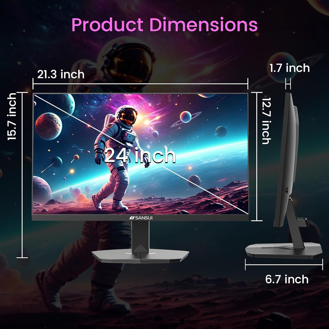 SANSUI - Monitor para juegos de 24 pulgadas, 1 ms, 200 Hz, monitor...