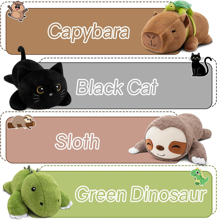 SQEQE - Peluche con peso de capibara con mochila de tortuga, juguet...