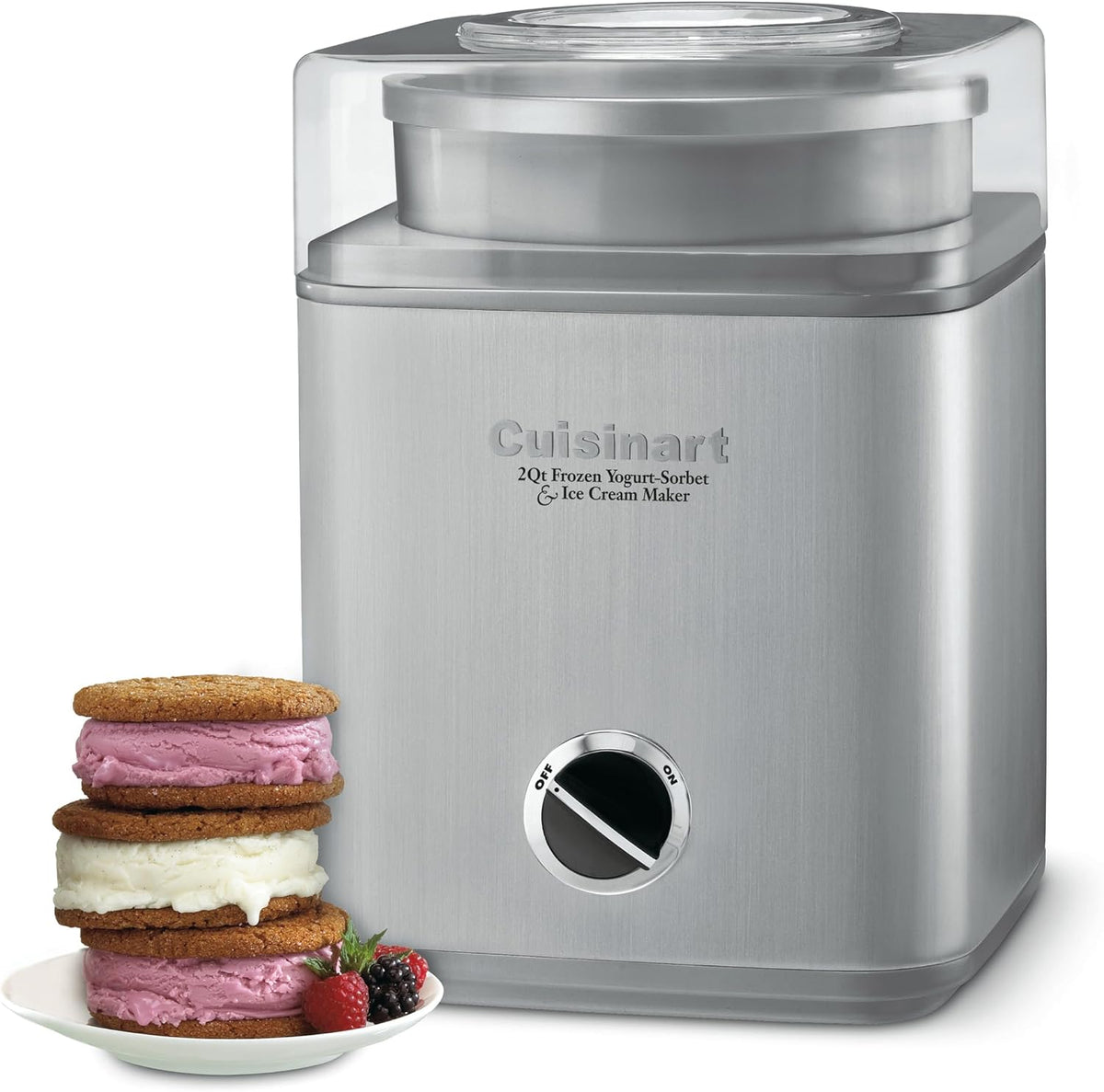 Máquina para hacer helados Cuisinart, totalmente automática, 2 qt, ICE-30BCP1ES