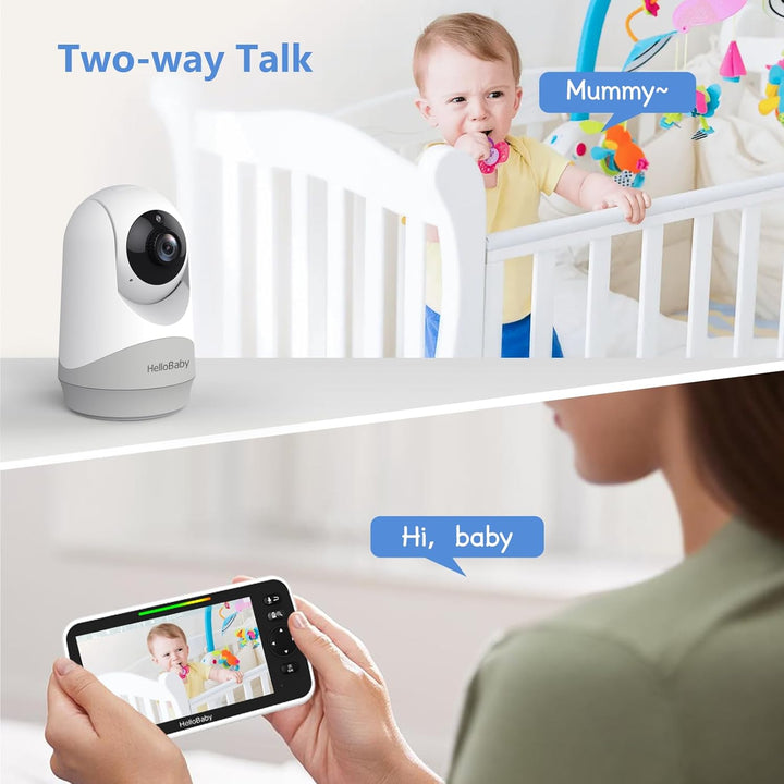 HelloBaby Pantalla grande IPS de 6 pulgadas, monitor de video para...
