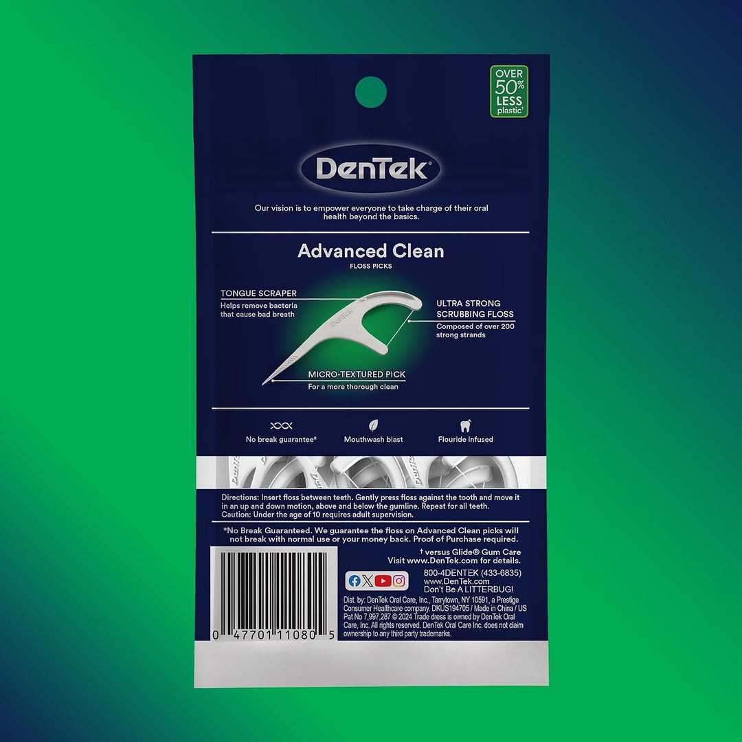 DenTek Triple Clean Picos de hilo dental de limpieza avanzada, sin...