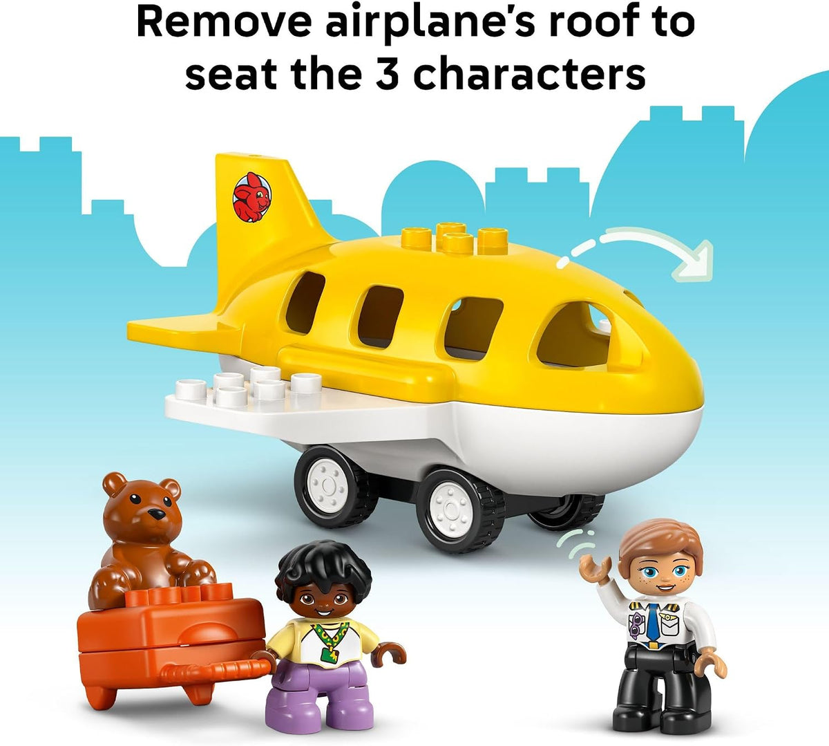 LEGO DUPLO Town - Juguete de construcción por primera vez en el aeropuerto, juego de aprendizaje para niños y niñas a partir de 1.5 años, los más pequeños usan bloques de construcción para explorar emociones, idea de regalo para niños pequeños para cumple