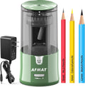 AFMAT Sacapuntas eléctrico, parada automática, súper afilado y rápido, sacapuntas eléctrico enchufable para 0.236-0.472 in No.2/lápices de colores/oficina/hogar PS94