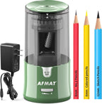 AFMAT Sacapuntas eléctrico, parada automática, súper afilado y rápido, sacapuntas eléctrico enchufable para 0.236-0.472 in No.2/lápices de colores/oficina/hogar PS94