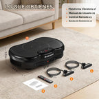 Plataforma de Vibración para Ejercicio para Body Shaker y Pérdida de Peso, Plataforma Vibratoria con Bandas de Resistencia, 120 Niveles de Velocidad, Control Remoto, Entrenamiento de Cuerpo Completo, Equipo Compacto de Gimnasio para el Hogar