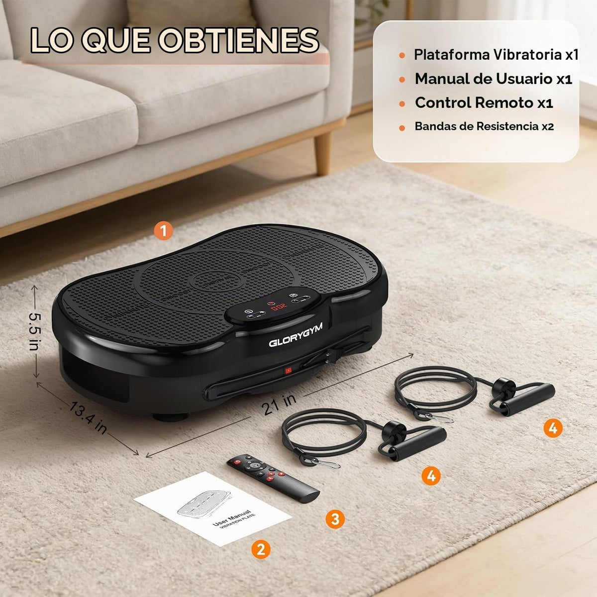 Plataforma de Vibración para Ejercicio para Body Shaker y Pérdida de Peso, Plataforma Vibratoria con Bandas de Resistencia, 120 Niveles de Velocidad, Control Remoto, Entrenamiento de Cuerpo Completo, Equipo Compacto de Gimnasio para el Hogar