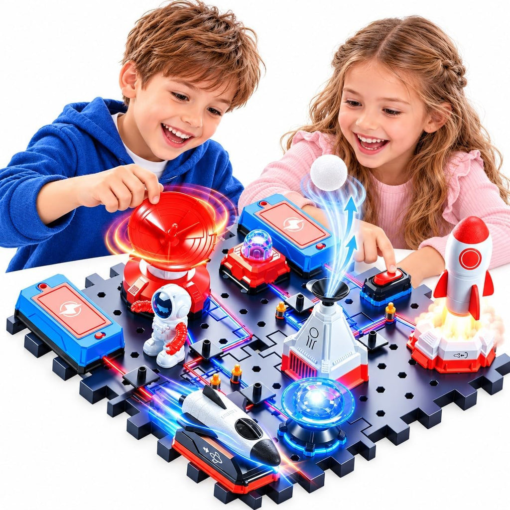 Kit de circuito STEM para niños a partir de 6 años, juego de 35 piezas electrónicas con más de 200 proyectos, juguete de ciencia de placa de circuito eléctrico, regalo educativo de ingeniería para