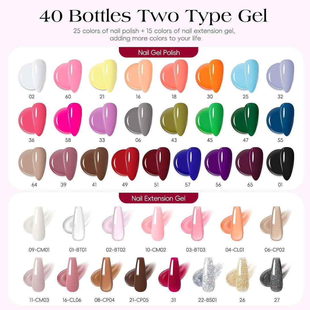 COSCELIA Juego de 67 piezas de esmalte de uñas de gel con luz UV, 2...