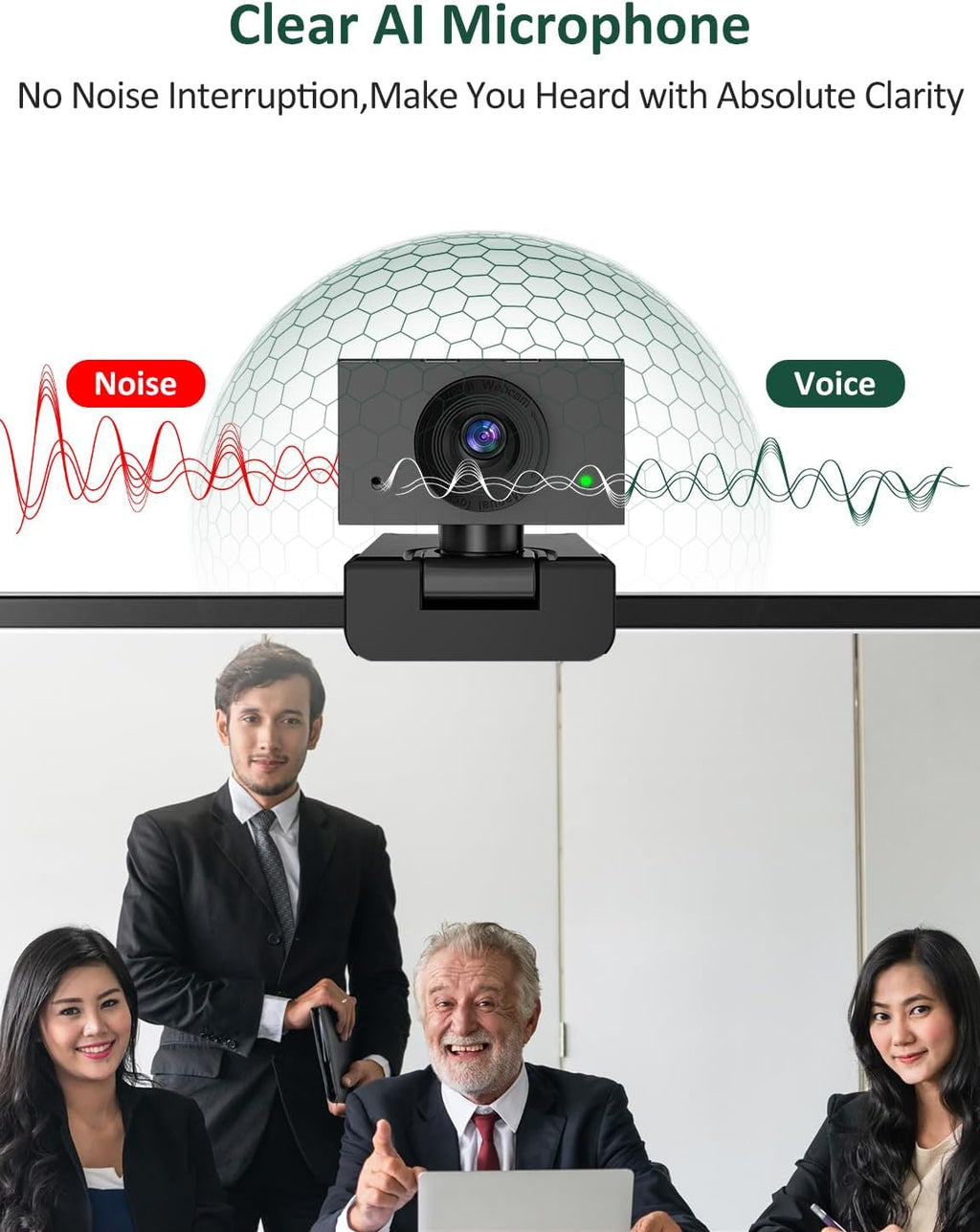 Cámara web para PC, cámara de transmisión 2K, cámara web para computadora